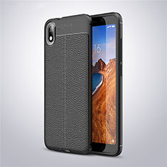 Soft Silicone Gel Leather Snap On Case Cover S01 for Xiaomi Redmi 7A Black