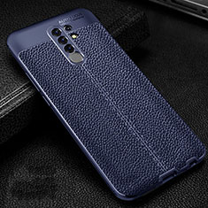 Soft Silicone Gel Leather Snap On Case Cover S01 for Xiaomi Redmi 9 Blue