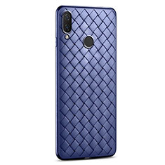 Soft Silicone Gel Leather Snap On Case Cover S01 for Xiaomi Redmi Note 7 Blue