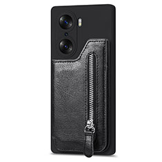 Soft Silicone Gel Leather Snap On Case Cover S01D for Huawei Honor 60 5G Black