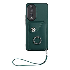 Soft Silicone Gel Leather Snap On Case Cover S01D for Huawei Honor 90 5G Green