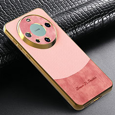 Soft Silicone Gel Leather Snap On Case Cover S01D for Huawei Mate 60 Pro+ Plus Rose Gold