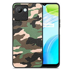 Soft Silicone Gel Leather Snap On Case Cover S01D for Realme C30 Green