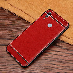 Soft Silicone Gel Leather Snap On Case Cover S02 for Huawei Honor 10 Lite Red