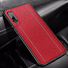 Soft Silicone Gel Leather Snap On Case Cover S02 for Huawei Honor 9X Pro Red