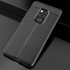 Soft Silicone Gel Leather Snap On Case Cover S02 for Huawei Mate 20 Black