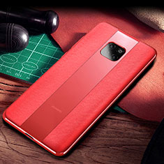 Soft Silicone Gel Leather Snap On Case Cover S02 for Huawei Mate 20 Pro Red