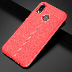 Soft Silicone Gel Leather Snap On Case Cover S02 for Huawei Nova 3e Red