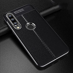 Soft Silicone Gel Leather Snap On Case Cover S02 for Huawei Nova 4e Black