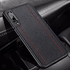 Soft Silicone Gel Leather Snap On Case Cover S02 for Huawei P Smart Pro (2019) Black