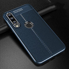 Soft Silicone Gel Leather Snap On Case Cover S02 for Huawei P30 Lite Blue