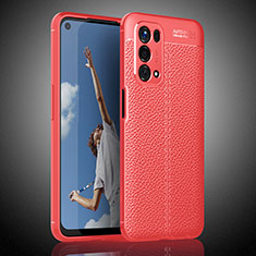 Soft Silicone Gel Leather Snap On Case Cover S02 for OnePlus Nord N200 5G Red