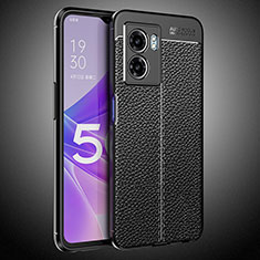 Soft Silicone Gel Leather Snap On Case Cover S02 for OnePlus Nord N300 5G Black