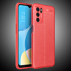 Soft Silicone Gel Leather Snap On Case Cover S02 for Oppo A16 Red