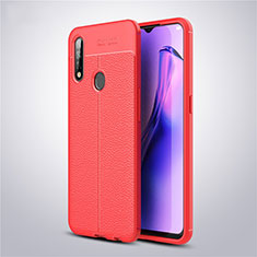 Soft Silicone Gel Leather Snap On Case Cover S02 for Oppo A31 Red