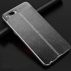 Soft Silicone Gel Leather Snap On Case Cover S02 for Oppo AX5 Gray