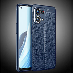 Soft Silicone Gel Leather Snap On Case Cover S02 for Oppo F21s Pro 4G Blue