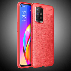 Soft Silicone Gel Leather Snap On Case Cover S02 for Oppo Reno5 Z 5G Red