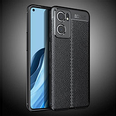 Soft Silicone Gel Leather Snap On Case Cover S02 for Oppo Reno7 5G Black