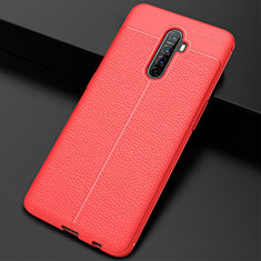 Soft Silicone Gel Leather Snap On Case Cover S02 for Realme X2 Pro Red