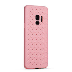 Soft Silicone Gel Leather Snap On Case Cover S02 for Samsung Galaxy S9 Pink