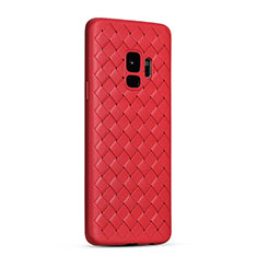 Soft Silicone Gel Leather Snap On Case Cover S02 for Samsung Galaxy S9 Red