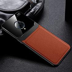 Soft Silicone Gel Leather Snap On Case Cover S02 for Vivo Nex 3 5G Brown