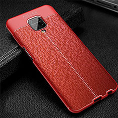 Soft Silicone Gel Leather Snap On Case Cover S02 for Xiaomi Redmi Note 9S Red