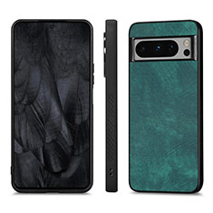 Soft Silicone Gel Leather Snap On Case Cover S02D for Google Pixel 8 Pro 5G Green