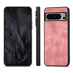 Soft Silicone Gel Leather Snap On Case Cover S02D for Google Pixel 8 Pro 5G Pink