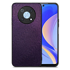Soft Silicone Gel Leather Snap On Case Cover S02D for Huawei Nova Y90 Purple