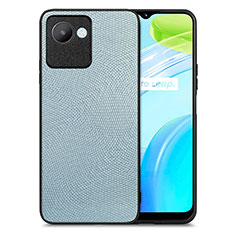 Soft Silicone Gel Leather Snap On Case Cover S02D for Realme C30 Sky Blue