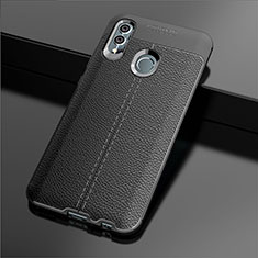 Soft Silicone Gel Leather Snap On Case Cover S03 for Huawei Honor 10 Lite Black