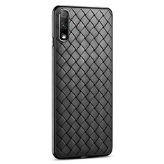 Soft Silicone Gel Leather Snap On Case Cover S03 for Huawei Honor 9X Black