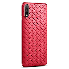 Soft Silicone Gel Leather Snap On Case Cover S03 for Huawei Honor 9X Red