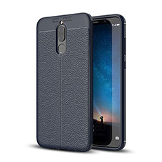 Soft Silicone Gel Leather Snap On Case Cover S03 for Huawei Mate 10 Lite Blue