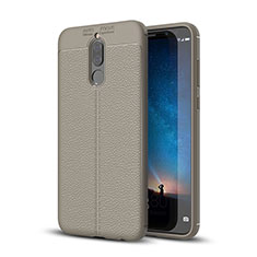 Soft Silicone Gel Leather Snap On Case Cover S03 for Huawei Mate 10 Lite Gray