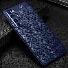 Soft Silicone Gel Leather Snap On Case Cover S03 for Huawei Nova 7 Pro 5G Blue