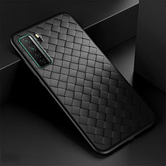 Soft Silicone Gel Leather Snap On Case Cover S03 for Huawei P40 Lite 5G Black