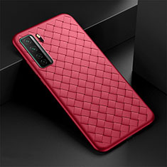 Soft Silicone Gel Leather Snap On Case Cover S03 for Huawei P40 Lite 5G Red