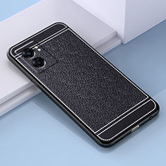 Soft Silicone Gel Leather Snap On Case Cover S03 for OnePlus Nord N300 5G Black