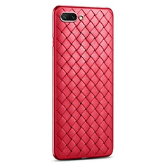 Soft Silicone Gel Leather Snap On Case Cover S03 for Oppo A12e Red