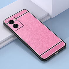 Soft Silicone Gel Leather Snap On Case Cover S03 for Oppo A57 5G Pink
