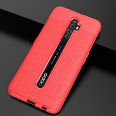 Soft Silicone Gel Leather Snap On Case Cover S03 for Oppo Reno2 Z Red