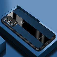 Soft Silicone Gel Leather Snap On Case Cover S03 for Oppo Reno6 Pro 5G Blue