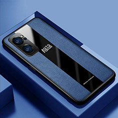 Soft Silicone Gel Leather Snap On Case Cover S03 for Oppo Reno7 Pro 5G Blue