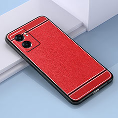Soft Silicone Gel Leather Snap On Case Cover S03 for Realme Narzo 50 5G Red