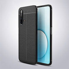 Soft Silicone Gel Leather Snap On Case Cover S03 for Realme X50t 5G Black