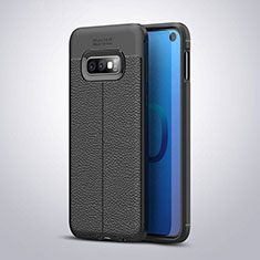 Soft Silicone Gel Leather Snap On Case Cover S03 for Samsung Galaxy S10e Black