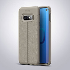 Soft Silicone Gel Leather Snap On Case Cover S03 for Samsung Galaxy S10e Gray